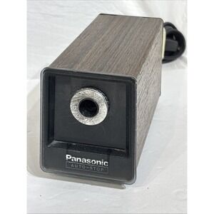 VINTAGE PANASONIC KP-77N AUTO STOP WOODGRAIN ELECTRIC PENCIL SHARPENER Tested